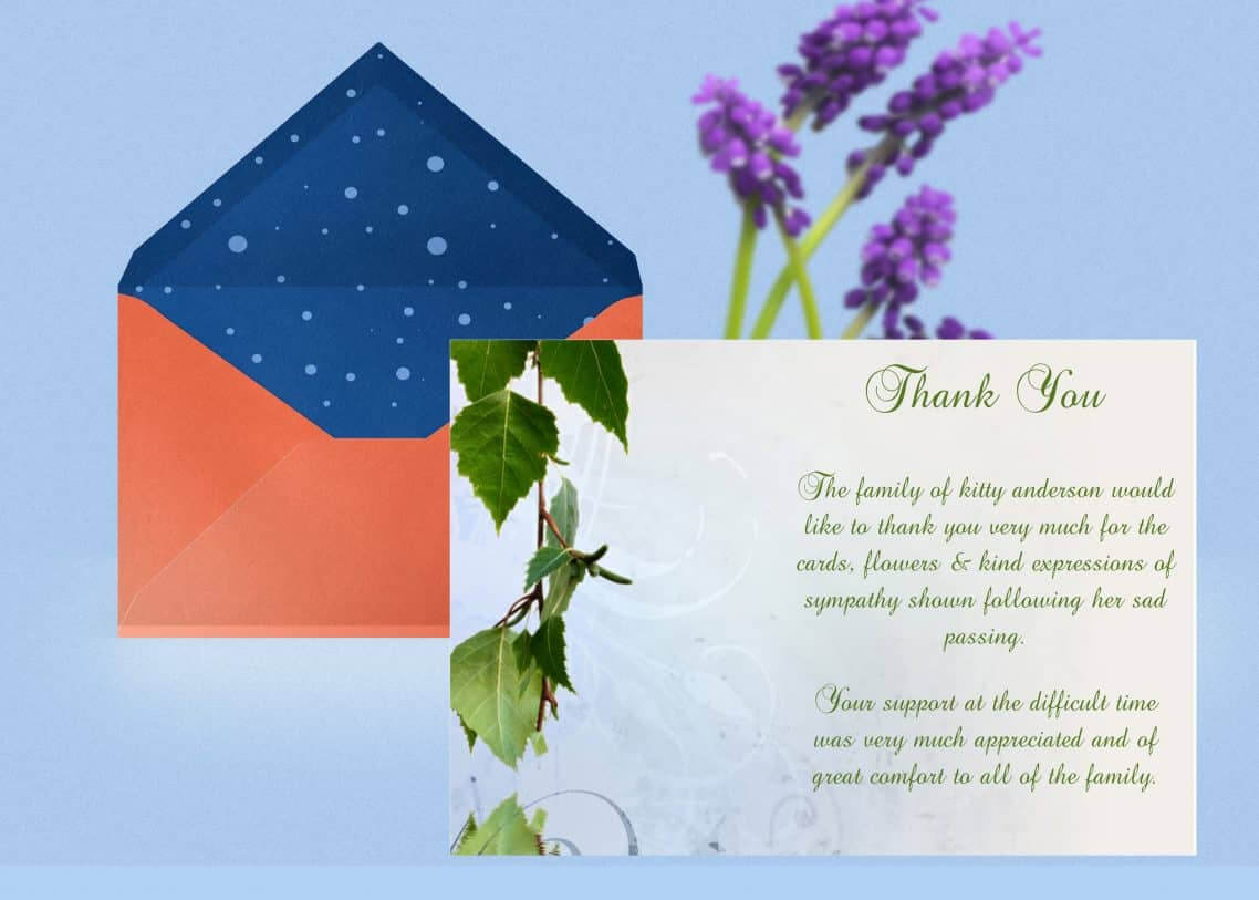 Natural Thank You Card Template With Regard To Sympathy Thank You Card Template