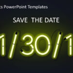 Neon Light Date Powerpoint – Slidemodel Inside Save The Date Powerpoint Template