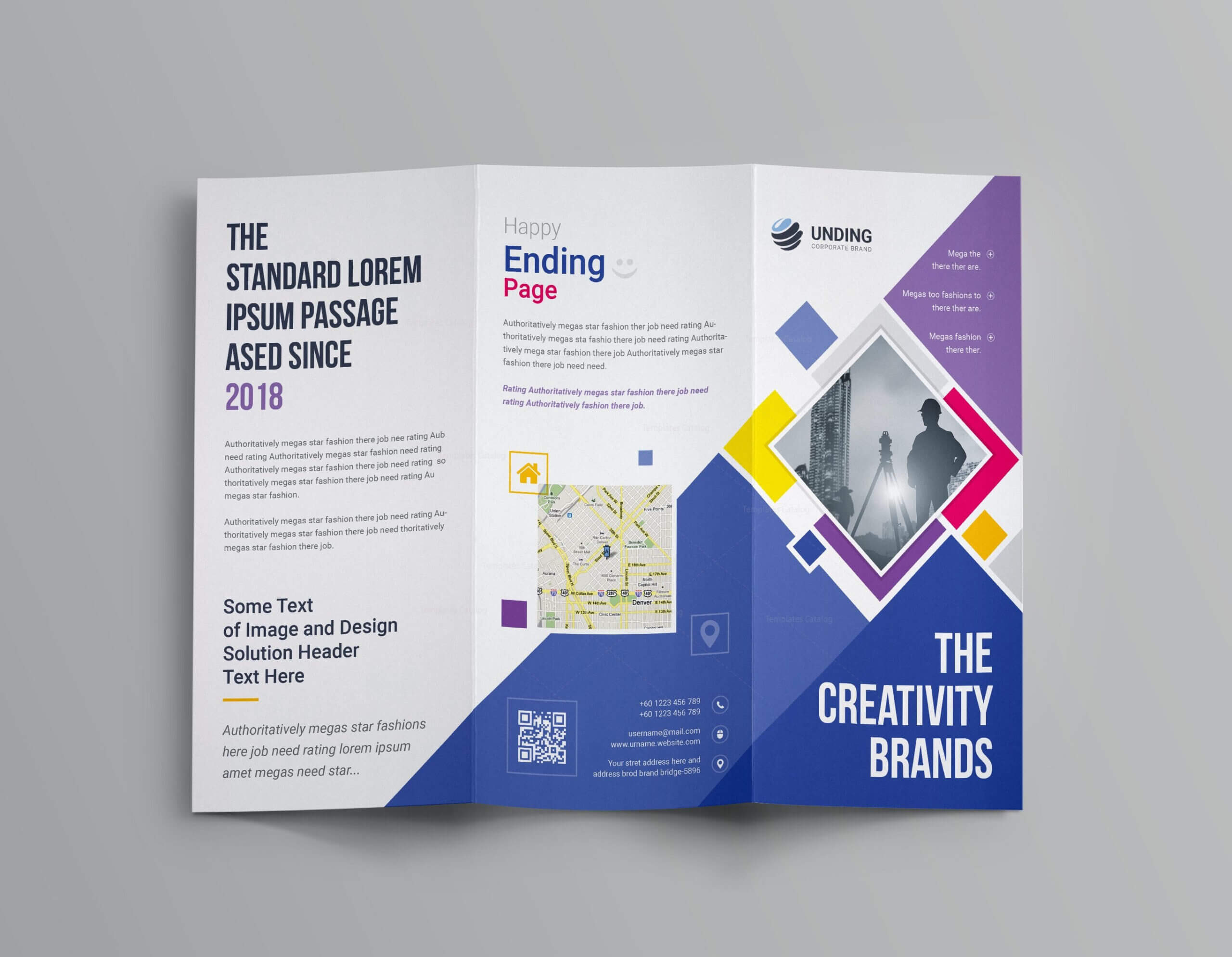 Neptune Professional Corporate Tri Fold Brochure Template 001207 With Regard To Professional Brochure Design Templates