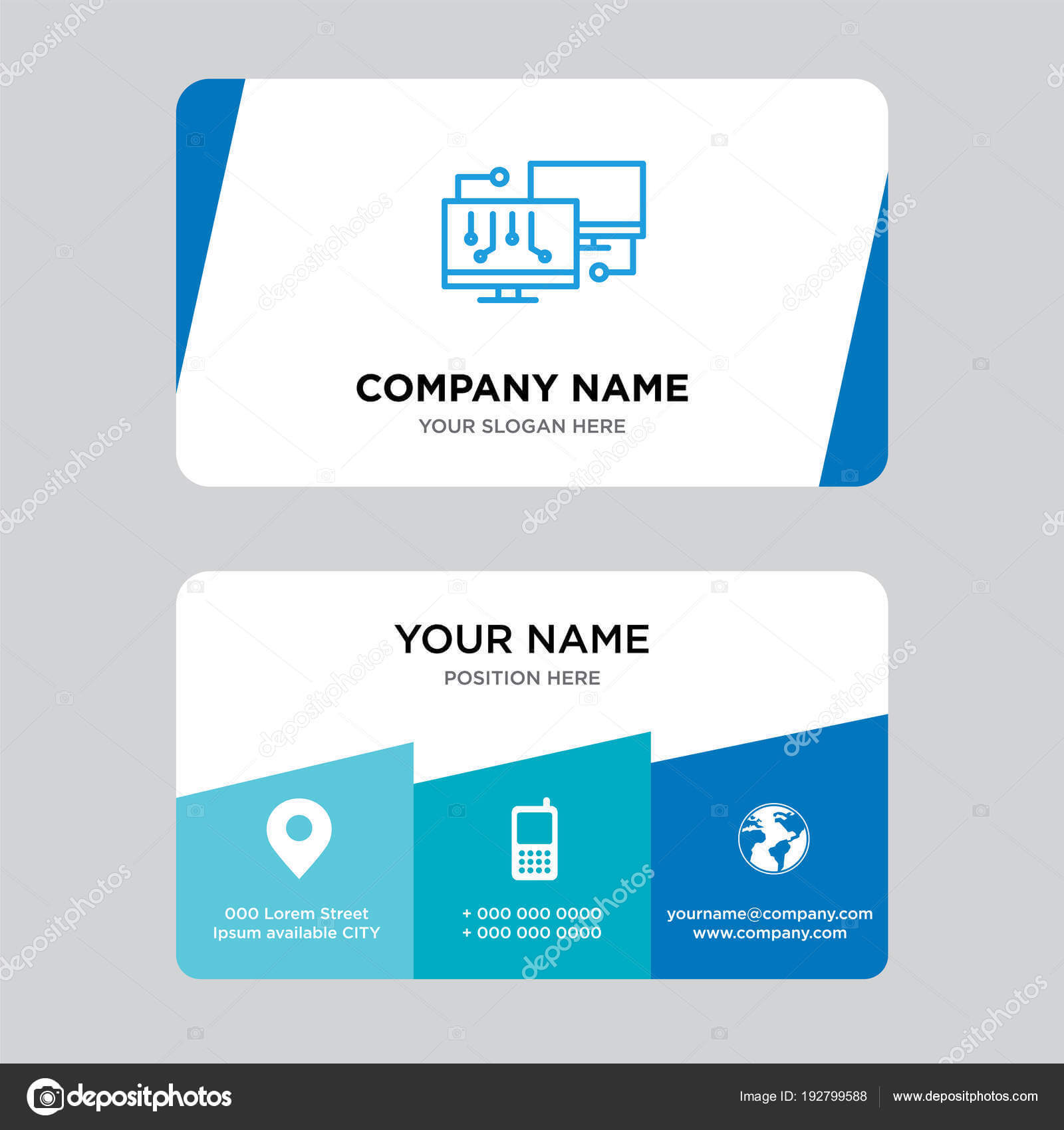 Network Business Card Design Template — Stock Vector Inside Networking Card Template