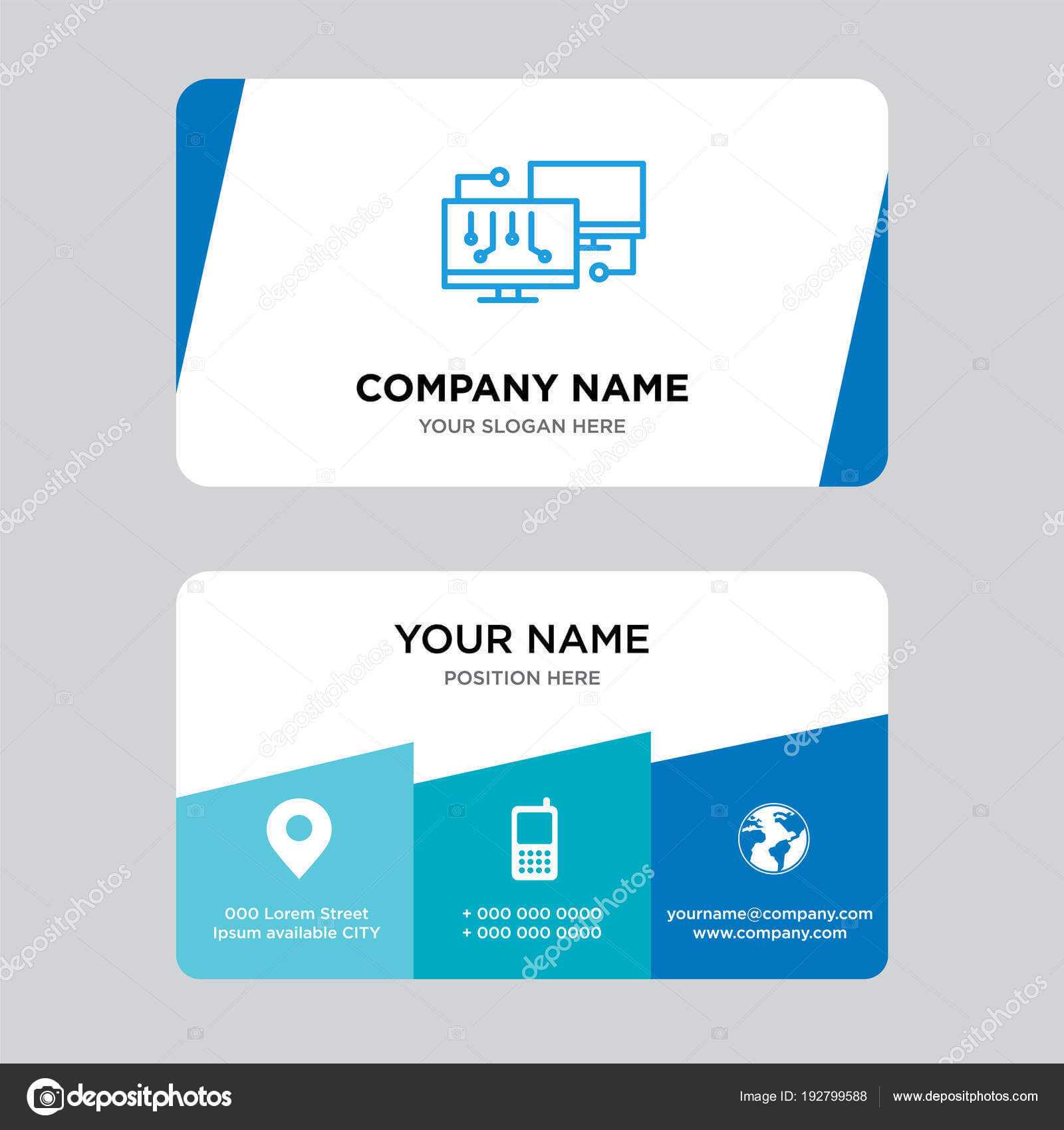 Network Business Card Design Template — Stock Vector Inside Networking Card Template