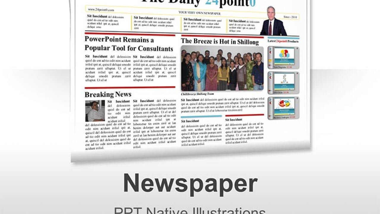 Newspaper Powerpoint Template With Newspaper Template For Powerpoint