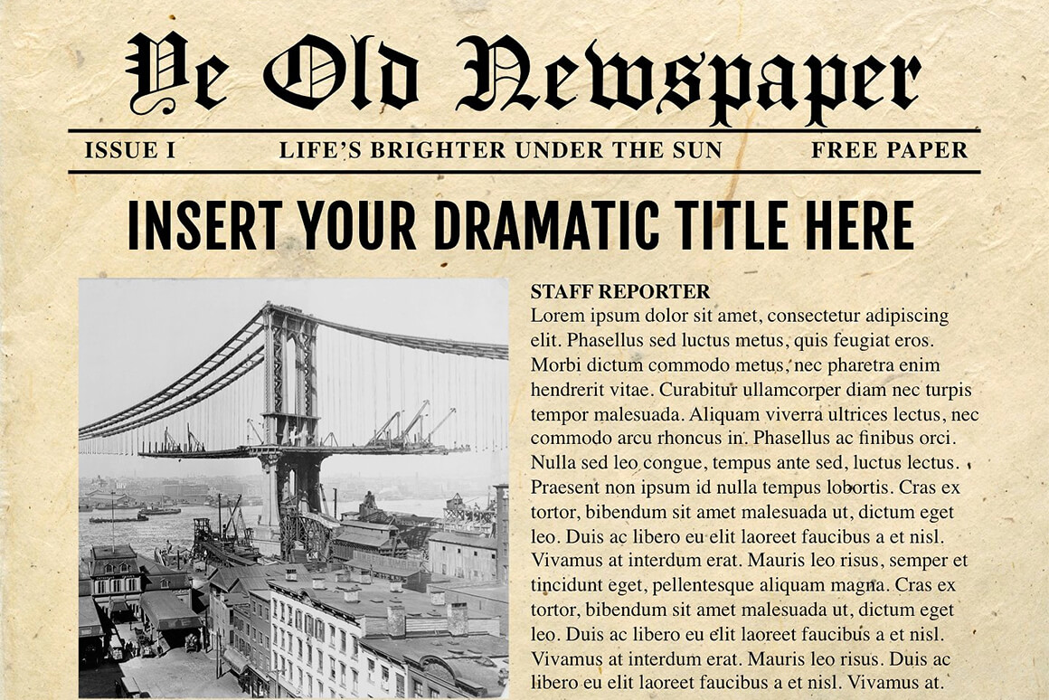 Newspaper Template For Powerpoint – Vsual Regarding Newspaper Template For Powerpoint