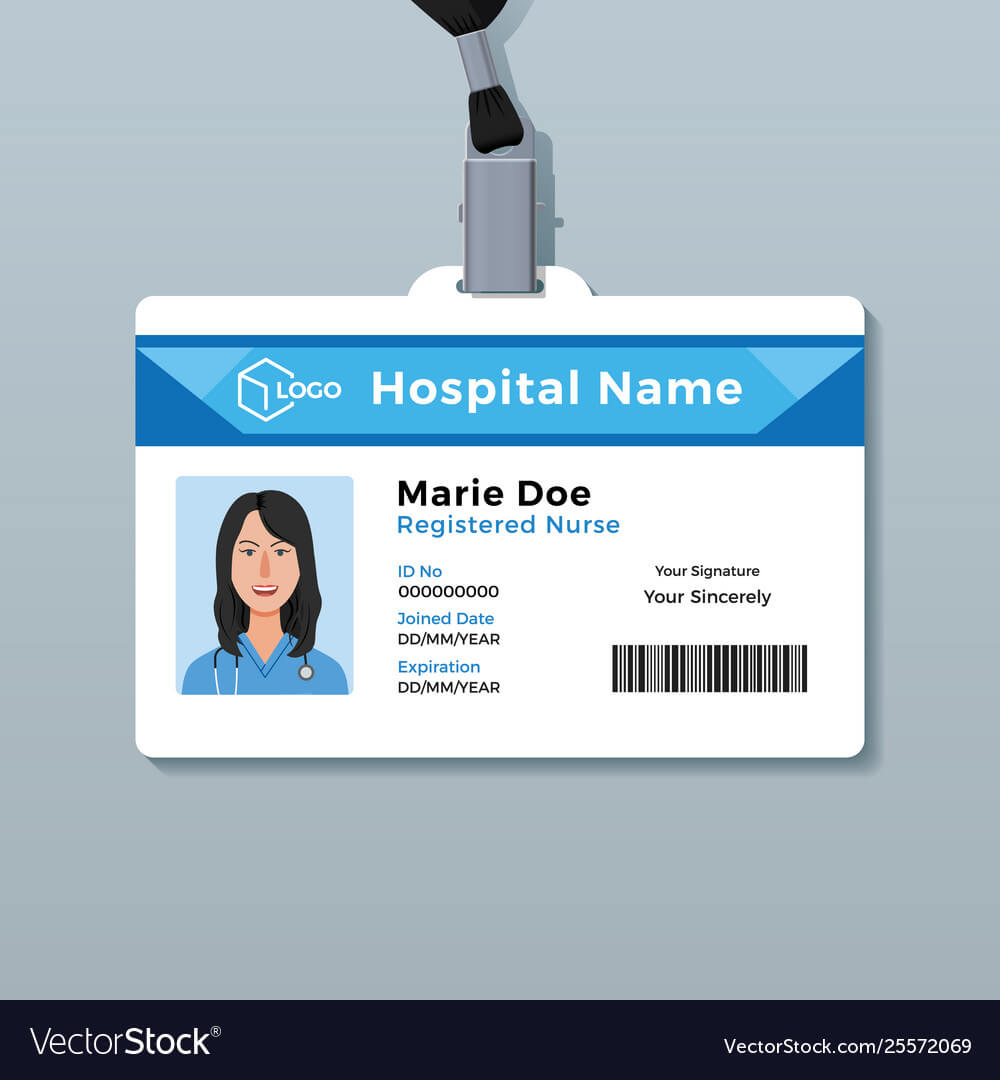 Nurse Id Card Medical Identity Badge Template With Personal Identification Card Template