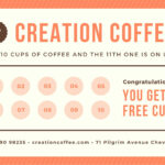 Orange Brown Coffee Shop Loyalty Card – Templatescanva In Loyalty Card Design Template