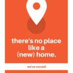 Orange Location Icon Moving House Announcement (Free In Moving House Cards Template Free