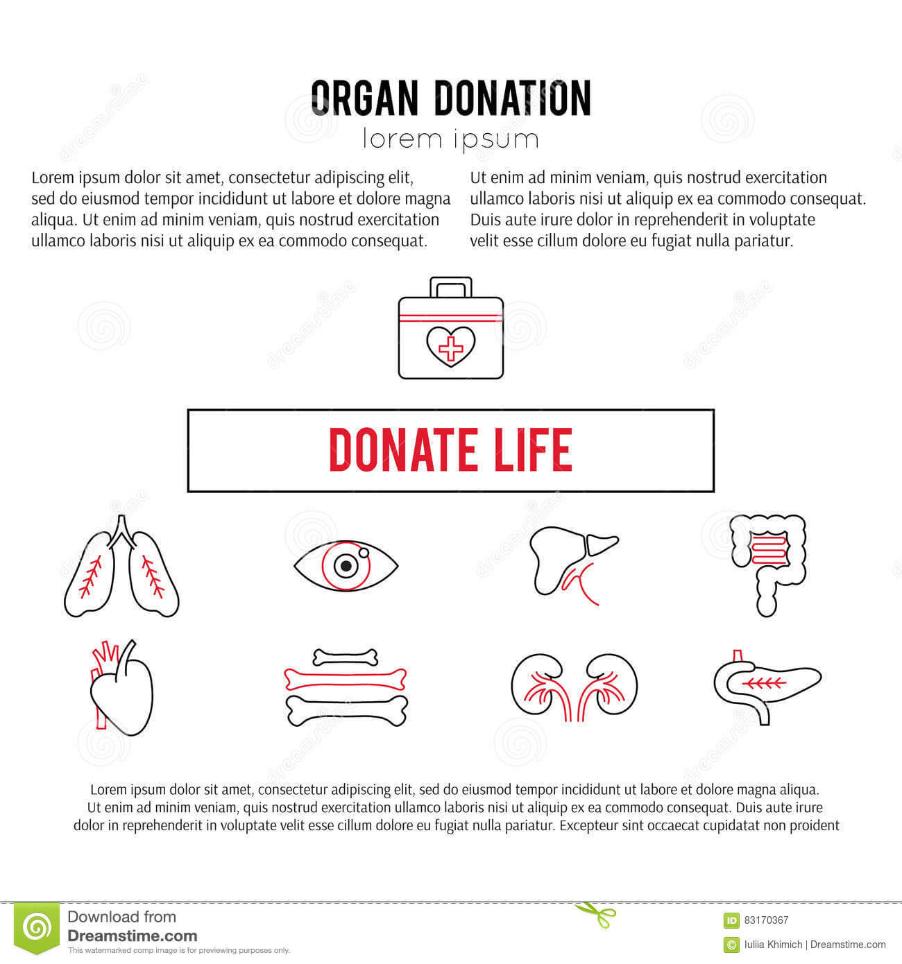 Organ Donation Template Stock Vector. Illustration Of Design With Donation Cards Template