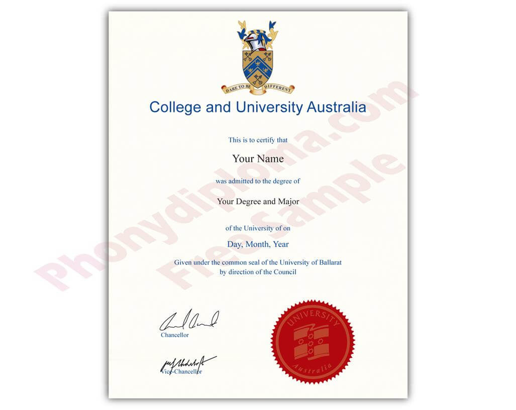 Original Match Diploma From Australian University In Masters Degree Certificate Template