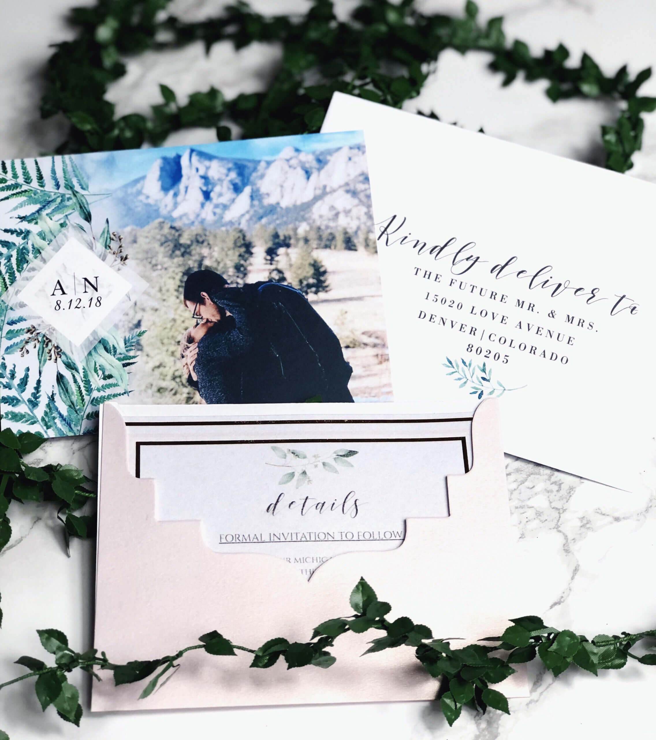 Our Save The Dates! Photo From Vistaprint, Envelope Regarding Michaels Place Card Template