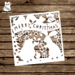 Papercut Diy Design Template – 'woodland Friends Christmas Intended For Diy Christmas Card Templates