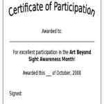 Participation Certificate – 6 Free Templates In Pdf, Word With Certificate Of Participation Word Template