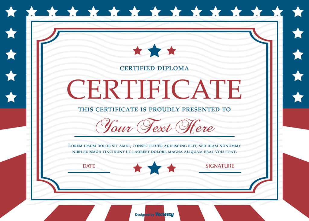 Patriotic Style Certificate Template – Download Free Vectors In ...