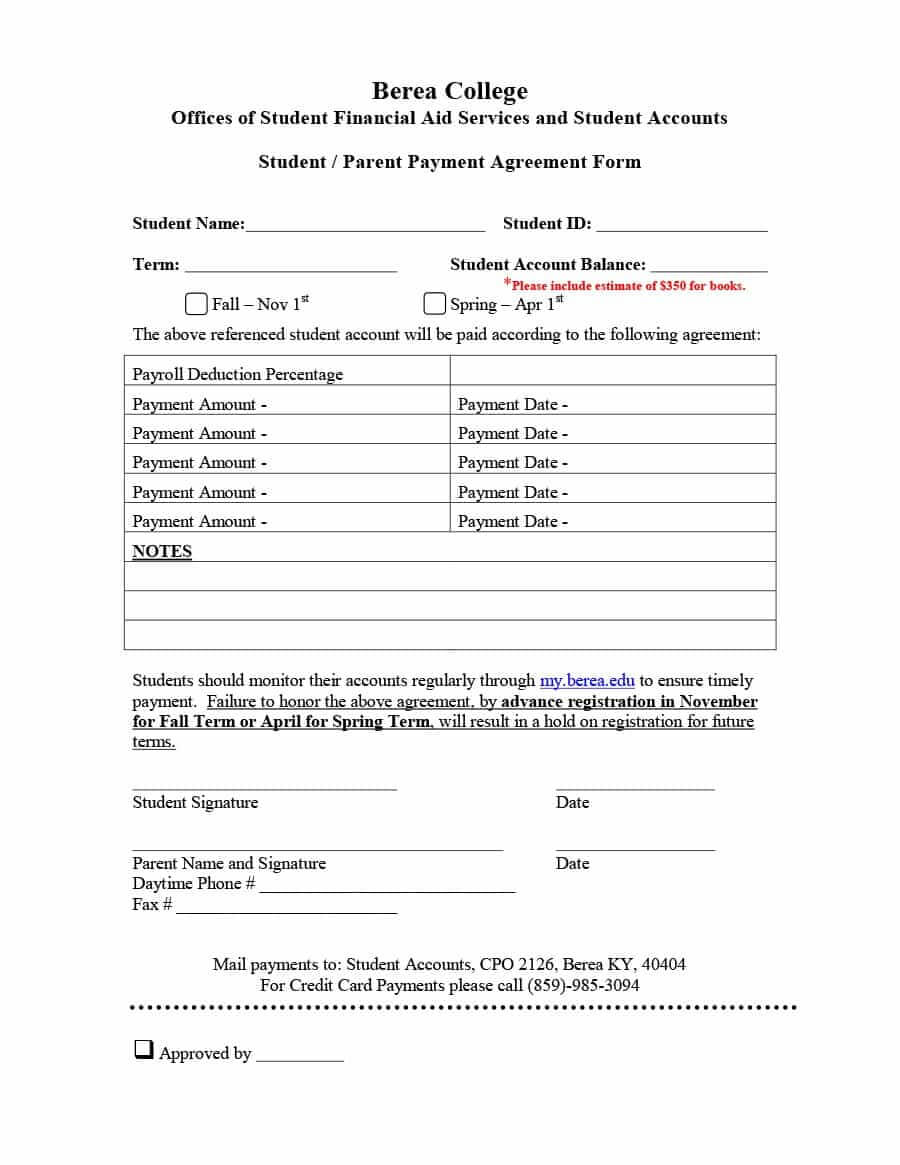 Payment Agreement – 40 Templates & Contracts ᐅ Templatelab Intended For Credit Card Payment Plan Template