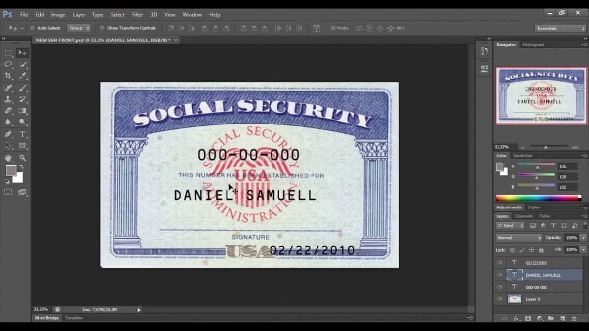 Pdf Social Security Card Template In Social Security Card Template Psd