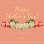 Peach Happy Mother's Day Card Template Throughout Mothers Day Card Templates