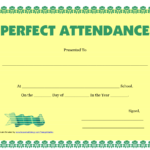 Perfect Attendance Award Clipart Intended For Perfect Attendance Certificate Free Template