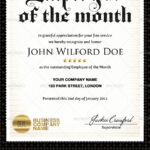 Performer Of The Month Certificate – Template Inside Star Performer Certificate Templates