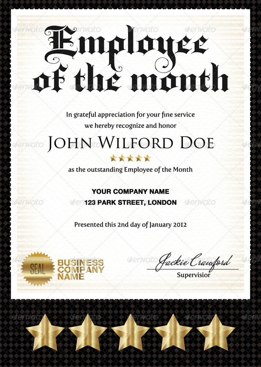Performer Of The Month Certificate – Template Inside Star Performer Certificate Templates