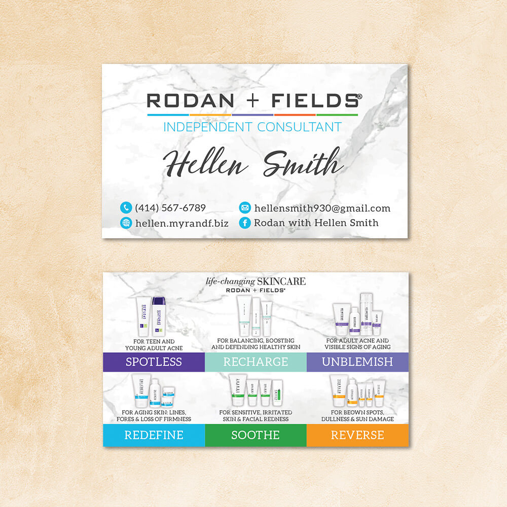 Personalized Rodan & Fields Business Card, Rodan & Fields Template Rf103 Regarding Rodan And Fields Business Card Template