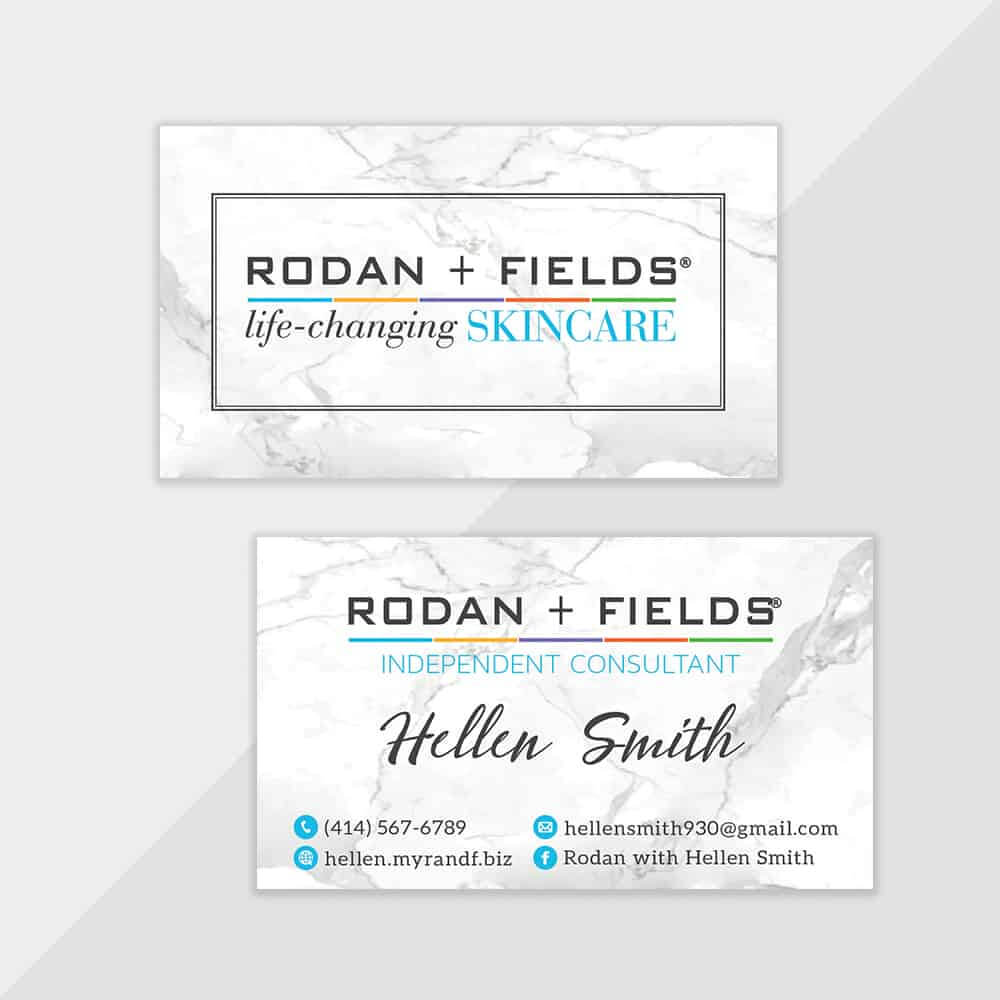 Personalized Rodan Fields Business Cards, Marble Rf Template Rf103 In Rodan And Fields Business Card Template