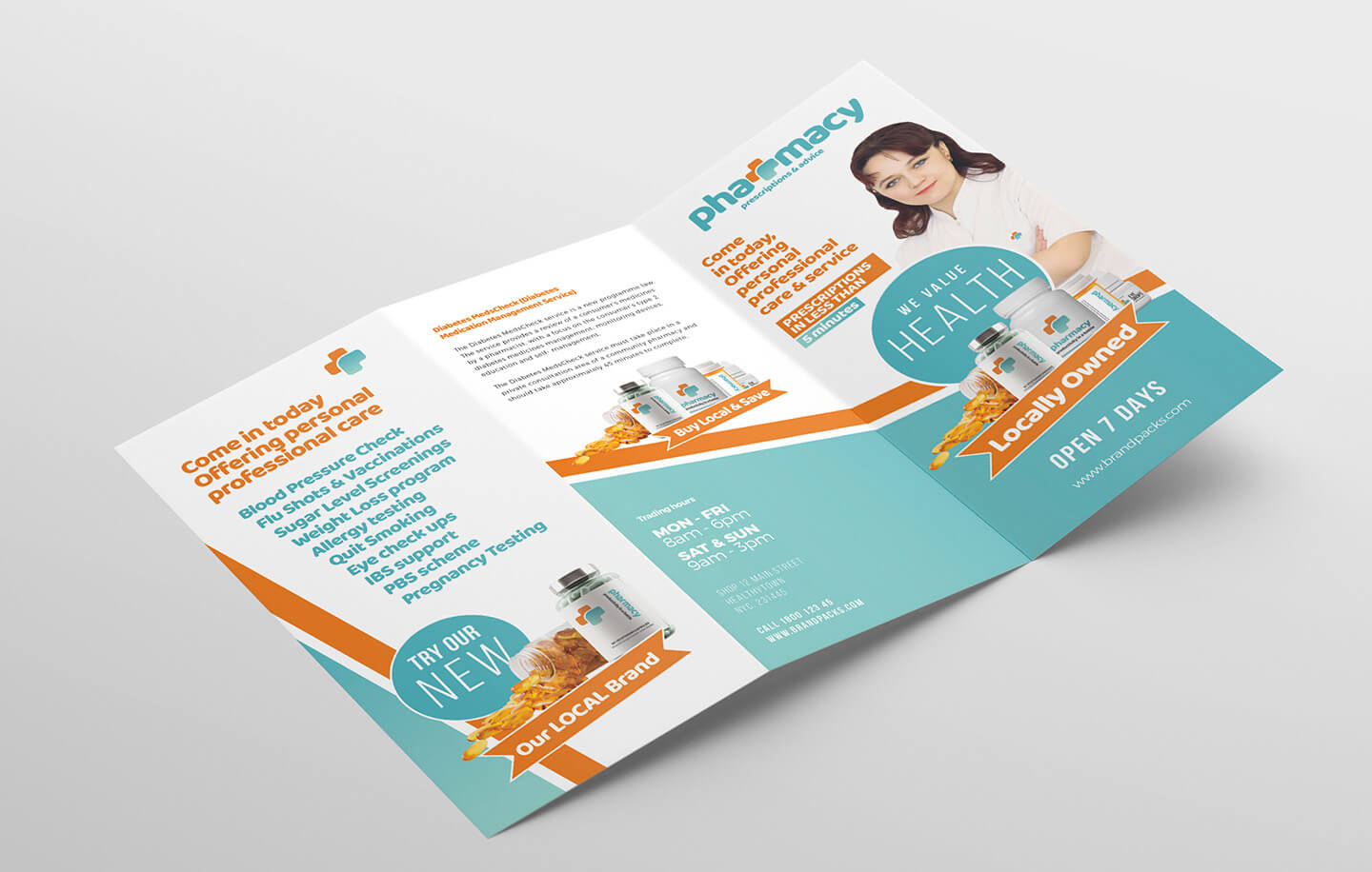 Pharmacy Tri Fold Brochure Template - Psd, Ai & Vector With Pharmacy Brochure Template Free
