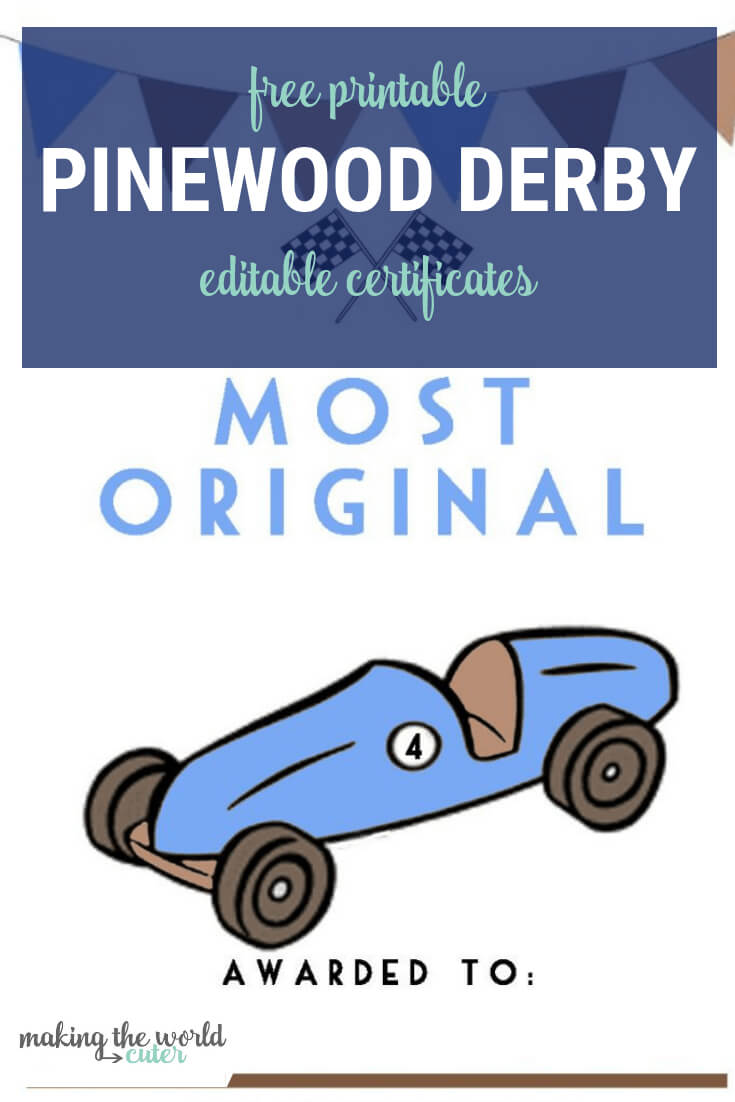 Pinewood Derby Certificates Intended For Pinewood Derby Certificate Template