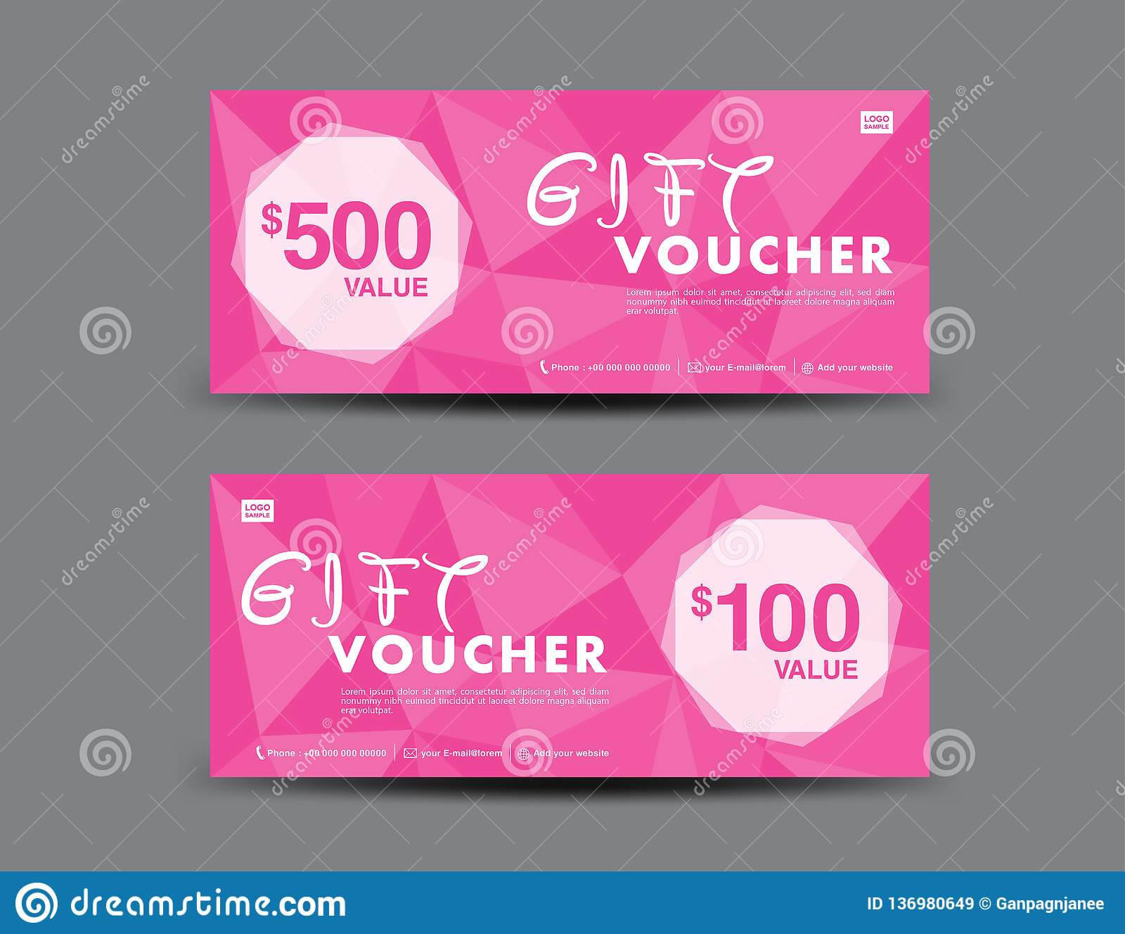 Pink Gift Voucher Template, Coupon Design, Certificate With Regard To Pink Gift Certificate Template