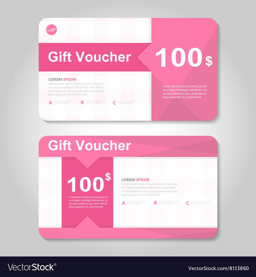 Pink Gift Voucher Template Layout Design Set Inside Pink Gift Certificate Template