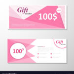 Pink Gift Voucher Template Layout Design Set Throughout Pink Gift Certificate Template