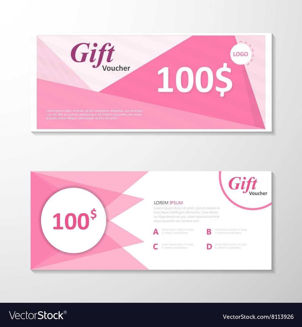 Pink Gift Voucher Template Layout Design Set Throughout Pink Gift Certificate Template