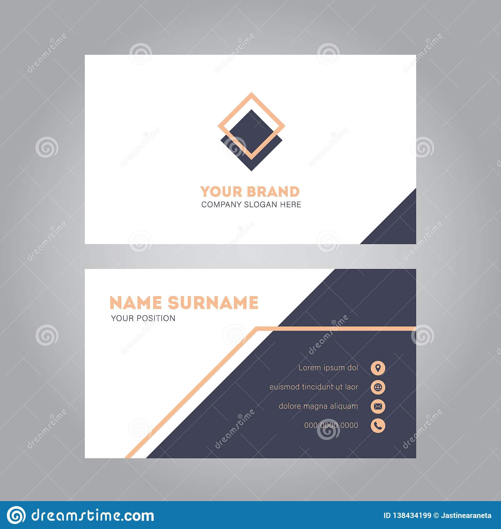 Pink Modern Business Card Design Template Stock Vector Throughout Modern Business Card Design Templates