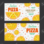 Pizza Flyer Vector Template. Two Pizza Banners. Gift Voucher With Pizza Gift Certificate Template