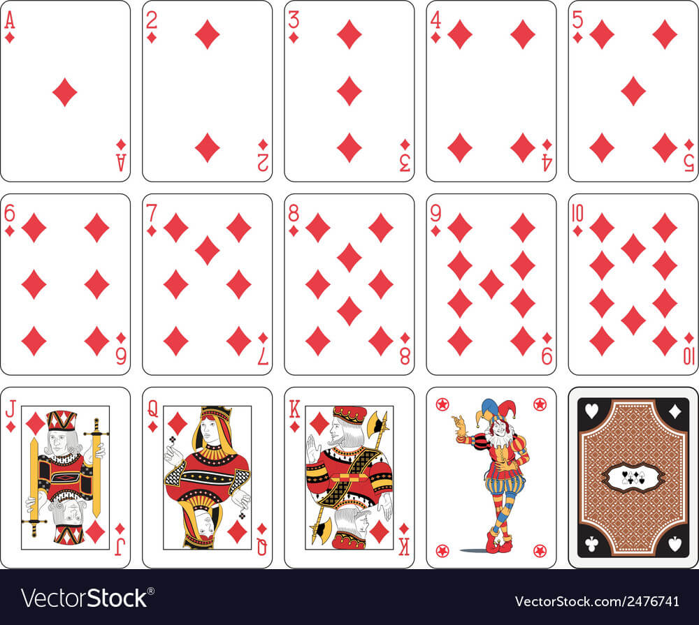 Playing Cards Diamond Suit Joker Within Playing Card Template Illustrator