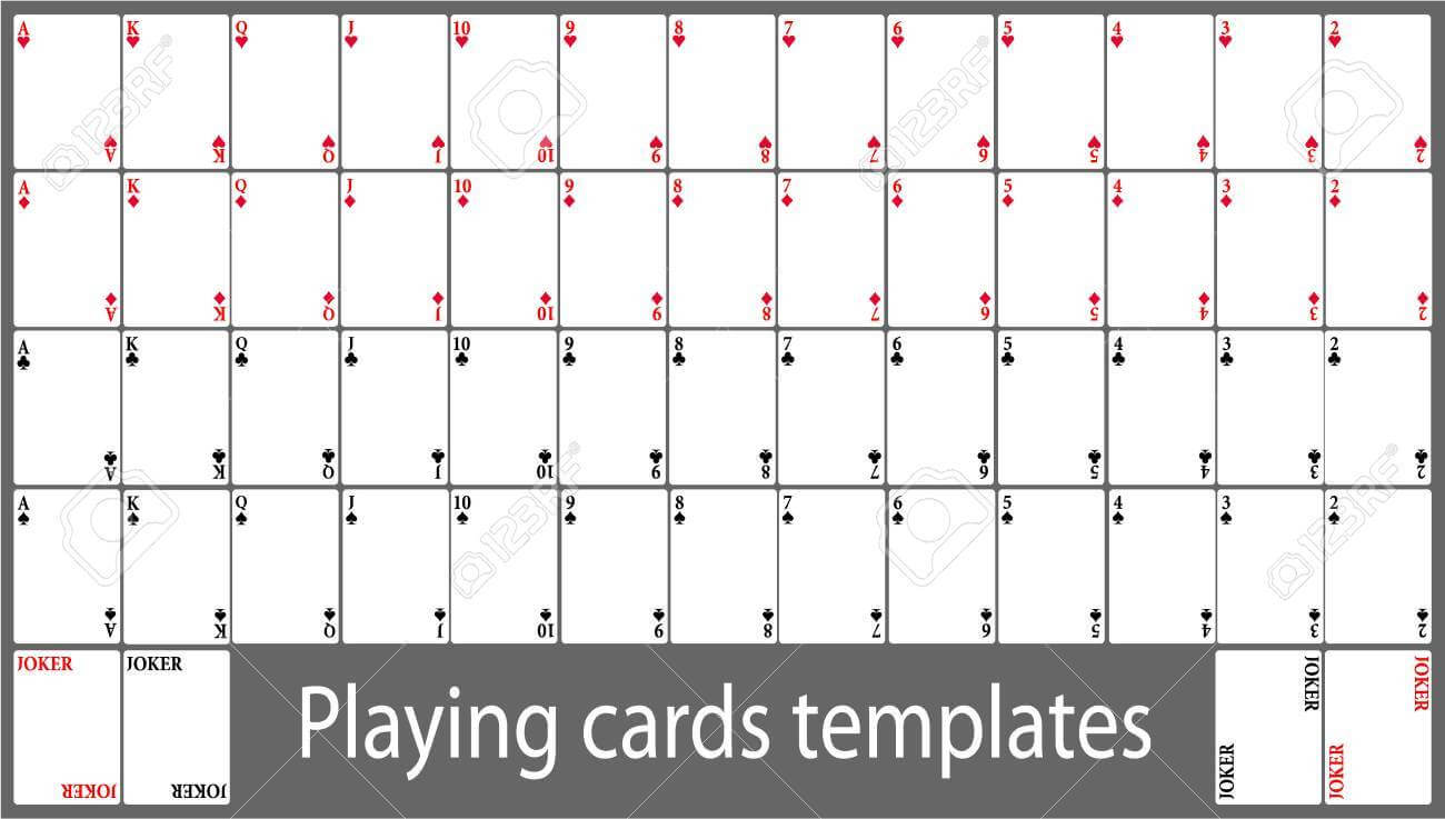 Playing Cards Template Set Pertaining To Deck Of Cards Template