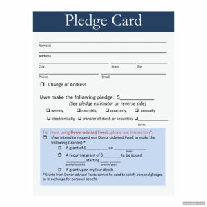 Pledge Card Template Printable - Printabler with regard to Free Pledge Card Template