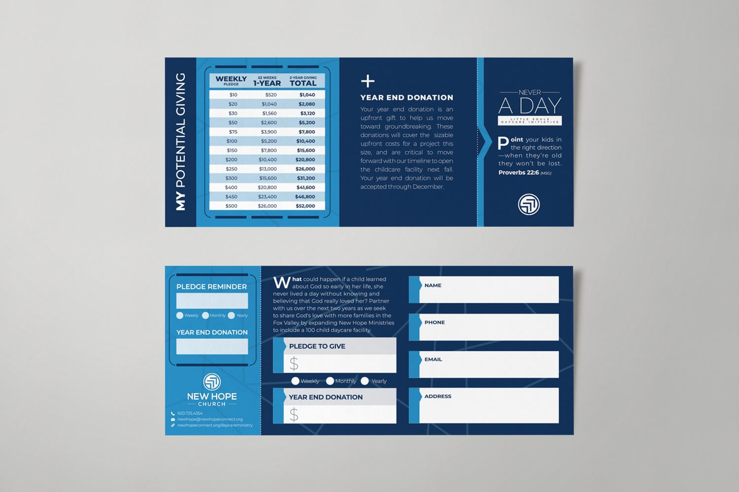 Pledge Cards & Commitment Cards | Church Campaign Design For Church Pledge Card Template