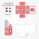 Poker Card Size Tuck Box Template.vector Illustration Ready Design.. For Playing Card Design Template