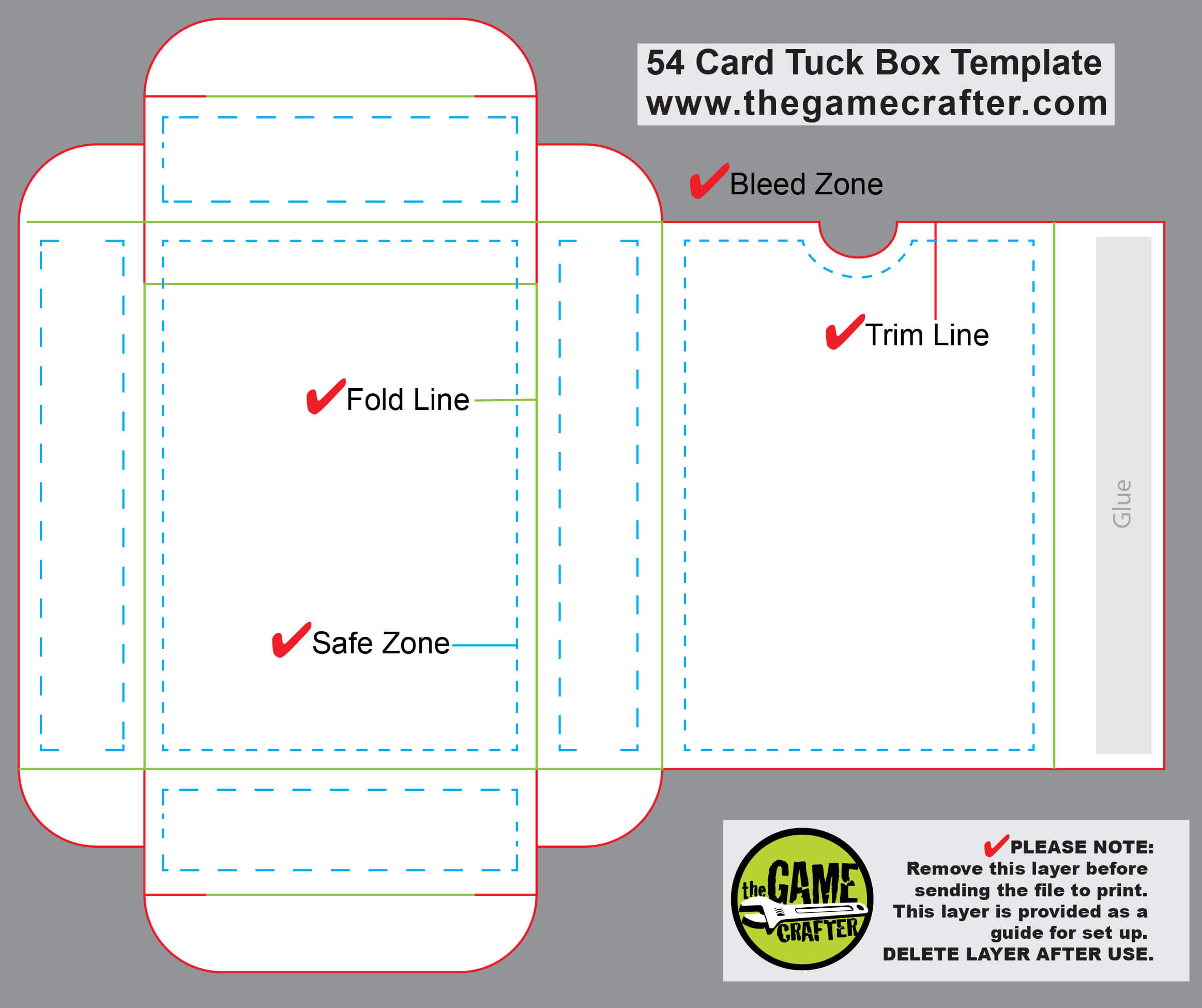Poker Tuck Box (54 Cards) Throughout Card Box Template Generator
