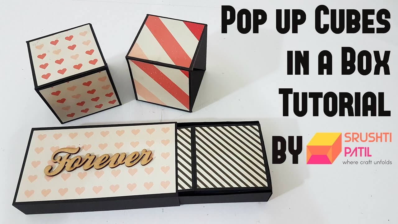 Pop Up Cubes In A Box Tutorialsrushti Patil | Simple Method | Valentine  Special Throughout Pop Up Card Box Template