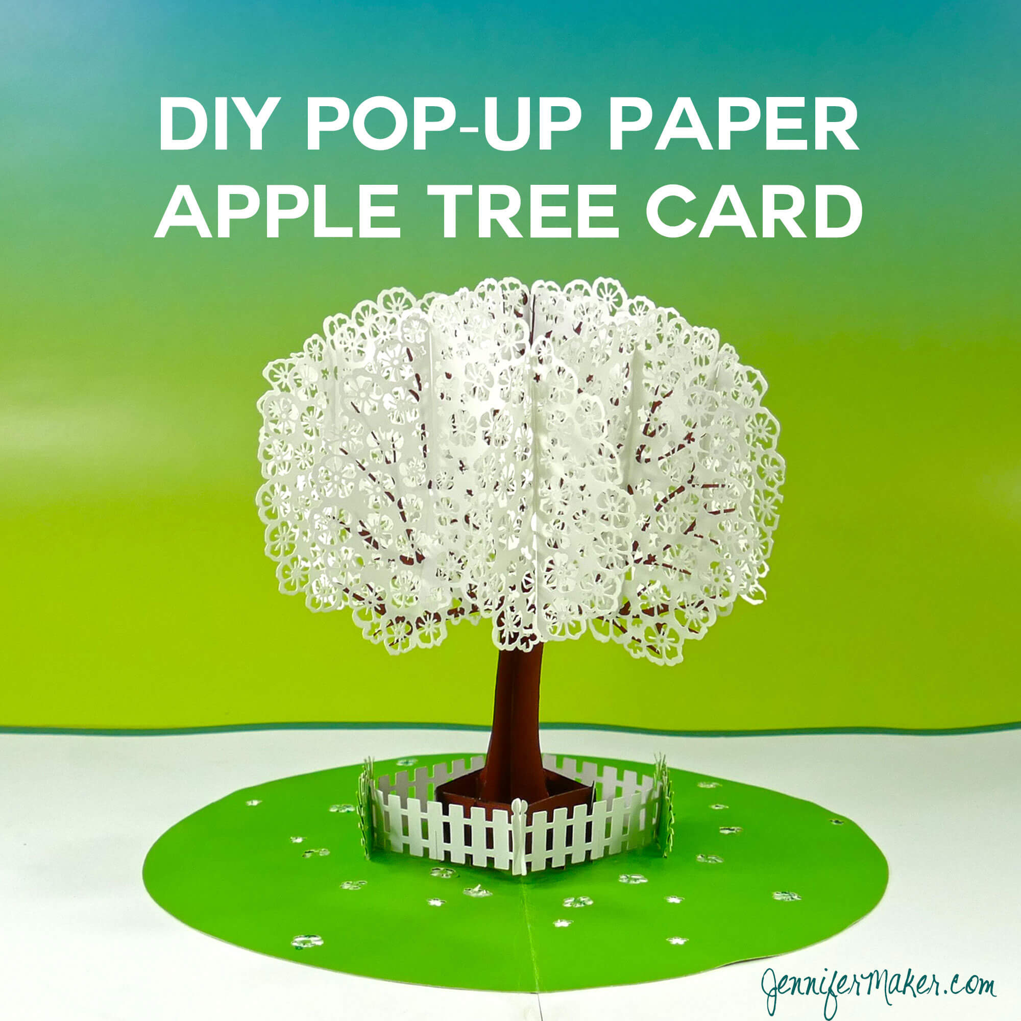 Pop Up Paper Apple Tree Card (3D Sliceform) - Jennifer Maker With Regard To Pop Up Tree Card Template