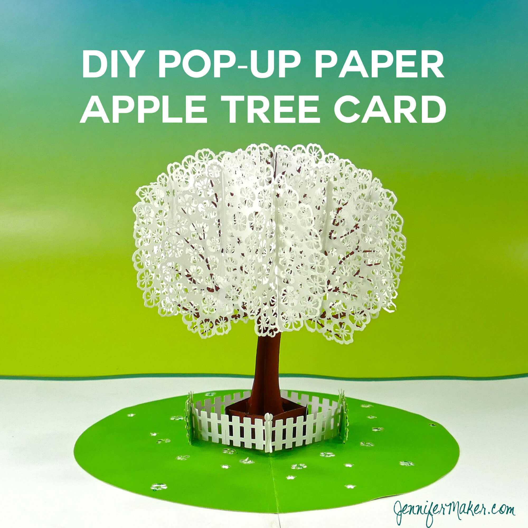 Pop Up Paper Apple Tree Card (3D Sliceform) – Jennifer Maker With Regard To Pop Up Tree Card Template