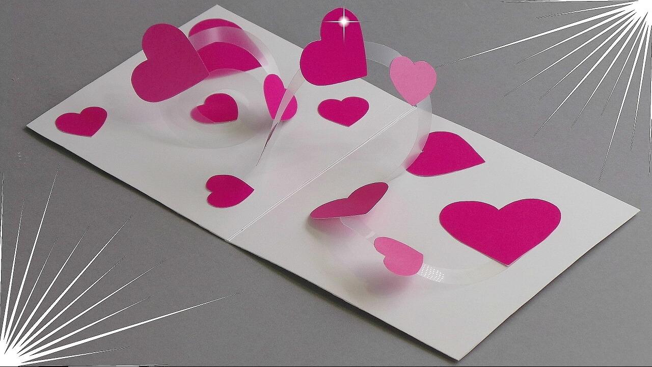 Pop Up Valentine Cards Diy | Vallentine Gift Card With Pixel Heart Pop Up Card Template