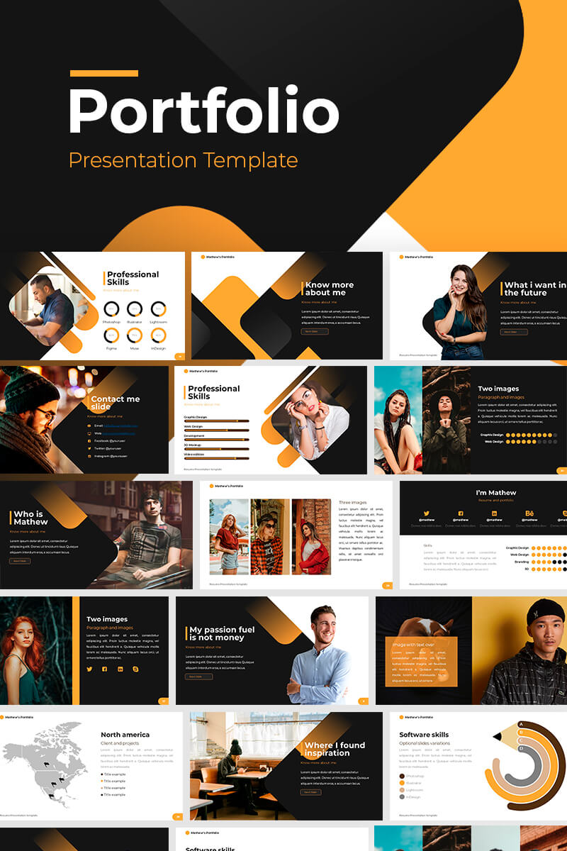 Portfolio Powerpoint Template Throughout Biography Powerpoint Template