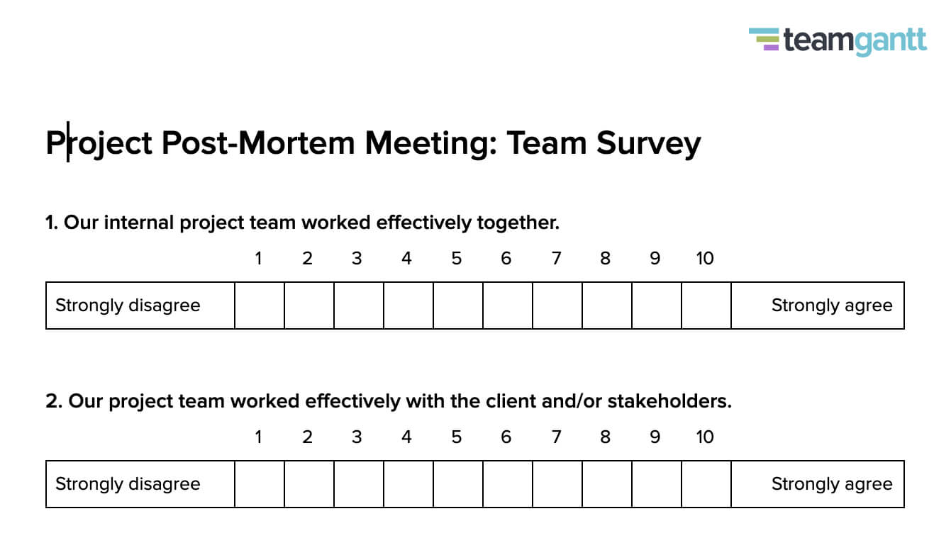 Post Mortem Meeting Template And Tips | Teamgantt In Post Mortem Template Powerpoint