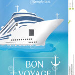 Poster Template Cruise Ship With «Bon Voyage» Headline Pertaining To Bon Voyage Card Template