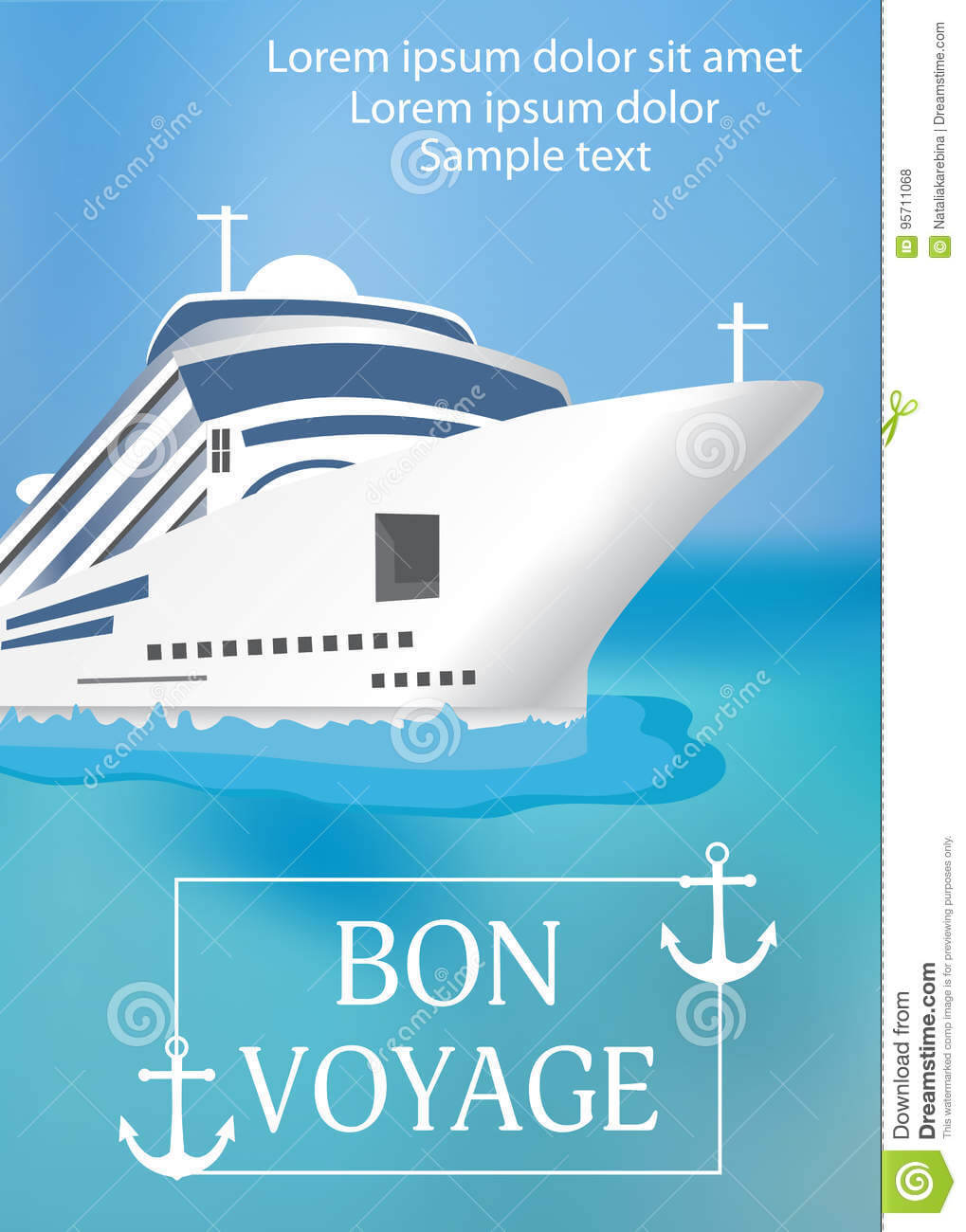 Poster Template Cruise Ship With «Bon Voyage» Headline Pertaining To Bon Voyage Card Template