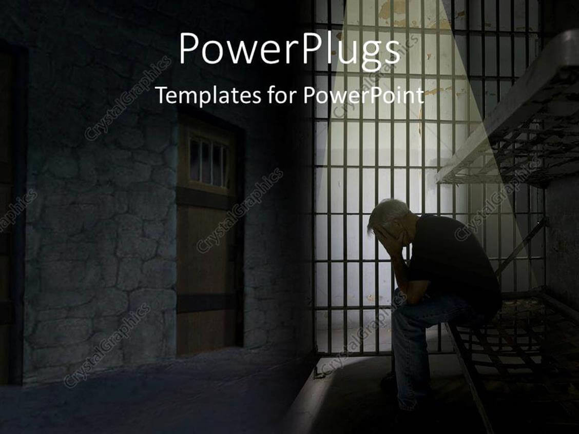 Powerpoint Template: Depression In Jail (17751) In Depression Powerpoint Template