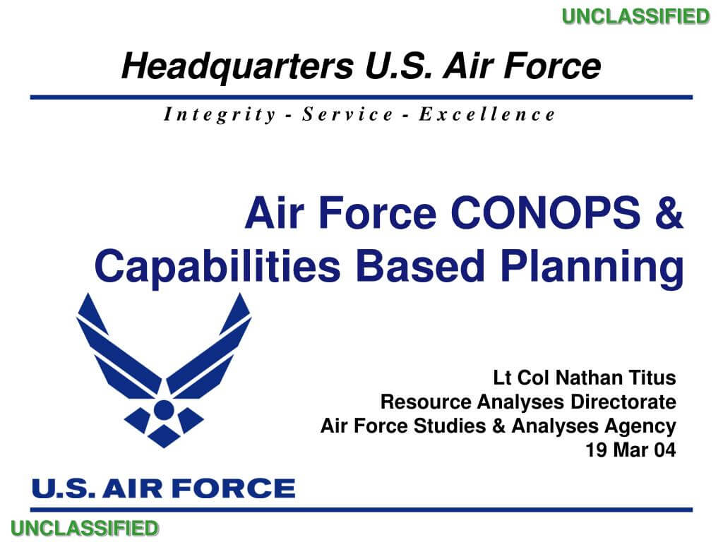 Ppt – Air Force Conops & Capabilities Based Planning With Regard To Air Force Powerpoint Template