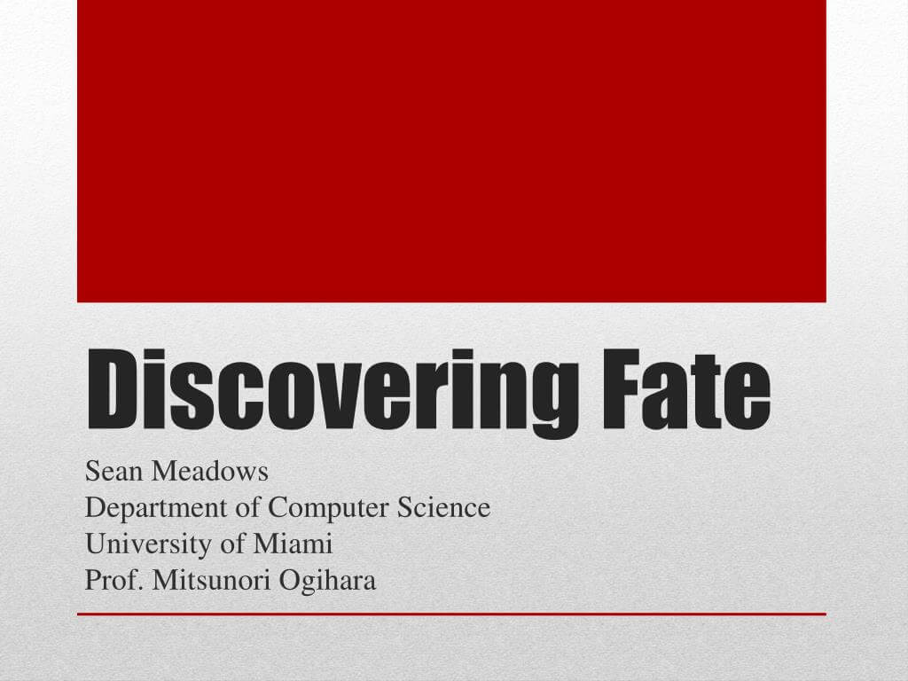 Ppt – Discovering Fate Powerpoint Presentation, Free For University Of Miami Powerpoint Template