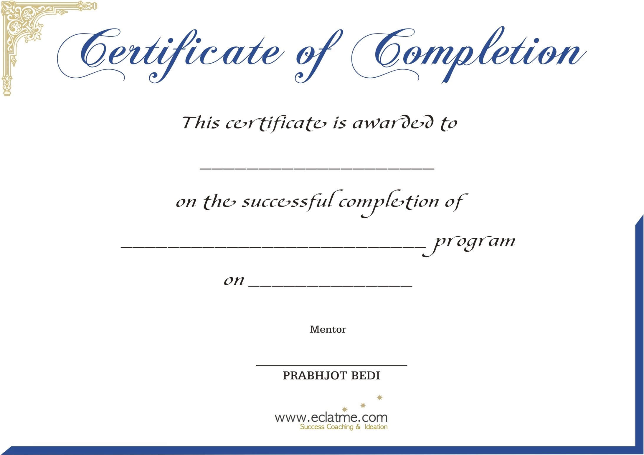 Premium Blank Certificate Of Completion Flyers : V M D Intended For Premarital Counseling Certificate Of Completion Template